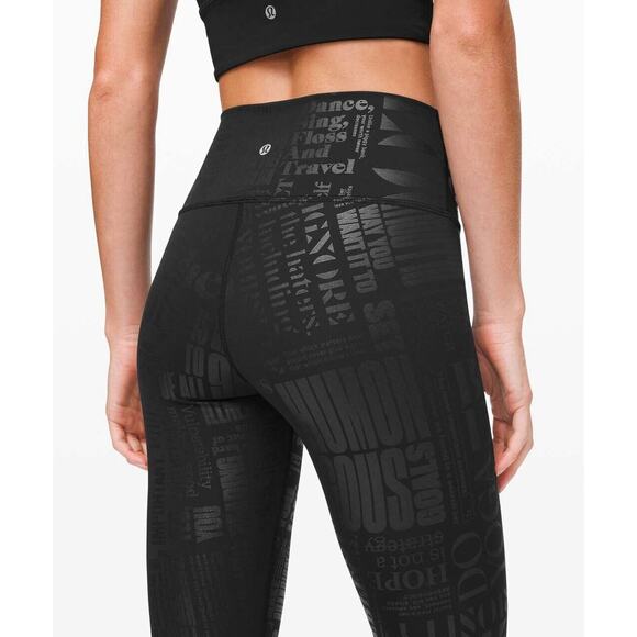 Lululemon Wunder Under High-Rise Crop 23" *Full-On Luxtreme Manifesto Sz 2 - Picture 4 of 10